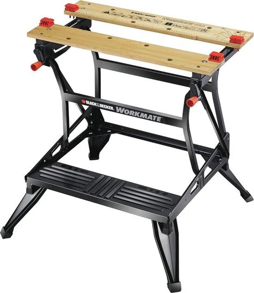 Établi pliable 250 kg robuste en acier noir à hauteur réglable 2-en-1