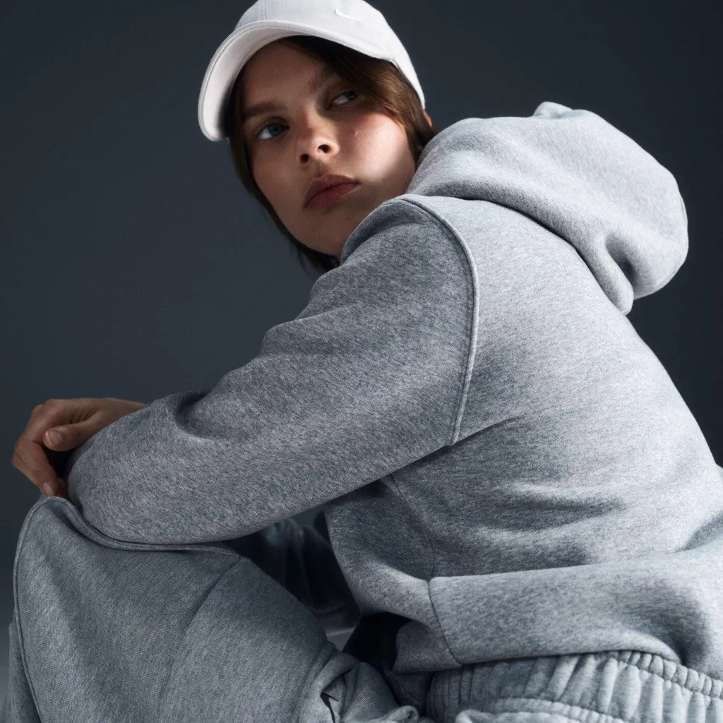 Felpa Nike Phoenix Fleece Grigia HF6839-063 Donna | Stile Oversize L - 9
