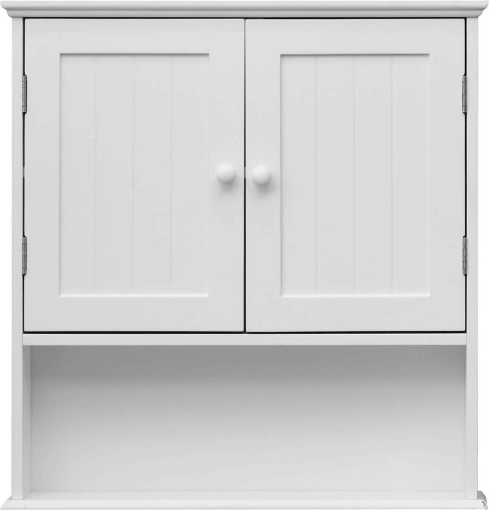 Rebecca Mobili Wandschrank mit 2 Türen und 1 Regal aus weißem MDF