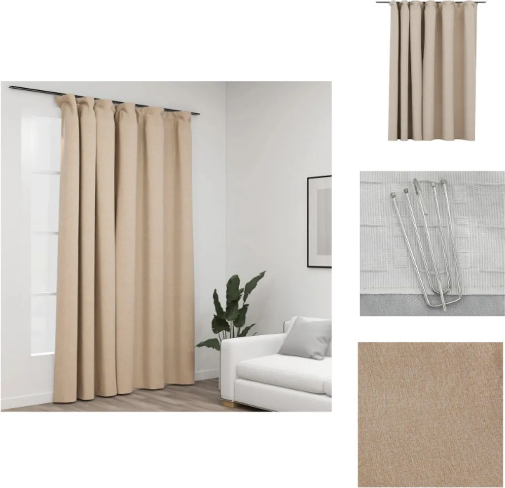 Tenda Beige vidaXL 290x245 - Dormi Meglio con l'Effetto Lino Oscurante