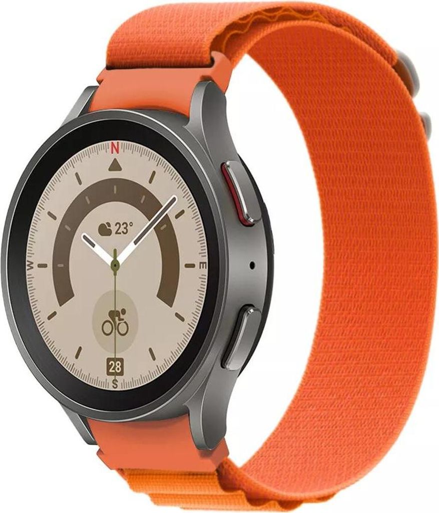 Strap-it Alpine Nylonarmband - Passend für Samsung Galaxy Watch 7 (40 & 44 mm) / Watch 6 (Classic) / Watch 5 (Pro) / Watch 4 (Classic) - Orange