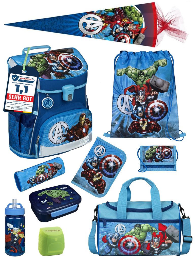 Scooli Ranzen-Set 10-teilig AVENGERS Schulranzen-Set mit Produktbild 