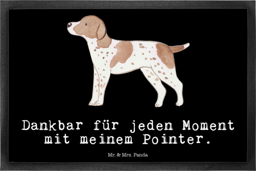Mr. & Mrs. Panda Gummimatte Pointer Moment 40 x 60 cm - Schwarz - Geschenk, English, Bodenvorleger, Schmutzfänger, Schmutzmatte, Fußabstreifer, S...