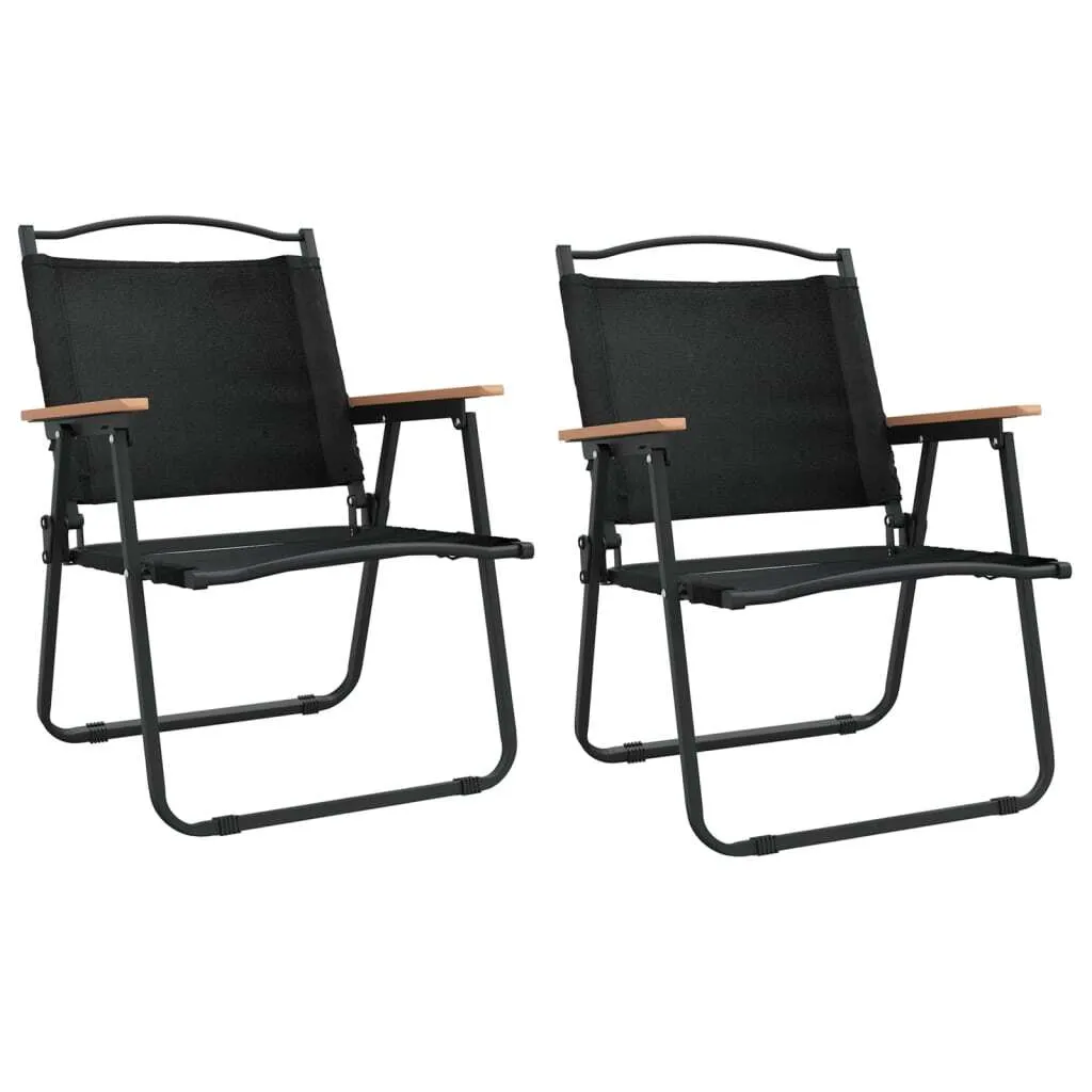 Sedie da campeggio 2 pezzi nero 54x55x78 cm Tessuto Oxford