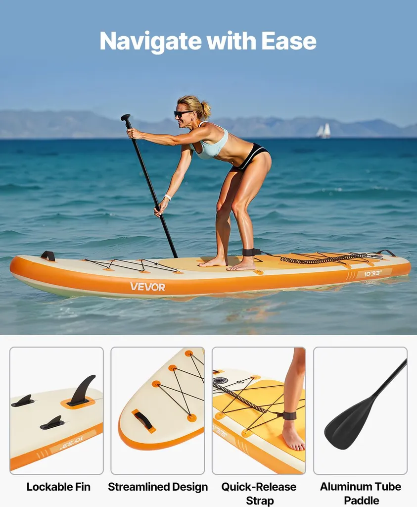 Paddle gonflable large et stable pour adultes et ados - Pack SUP complet - 4