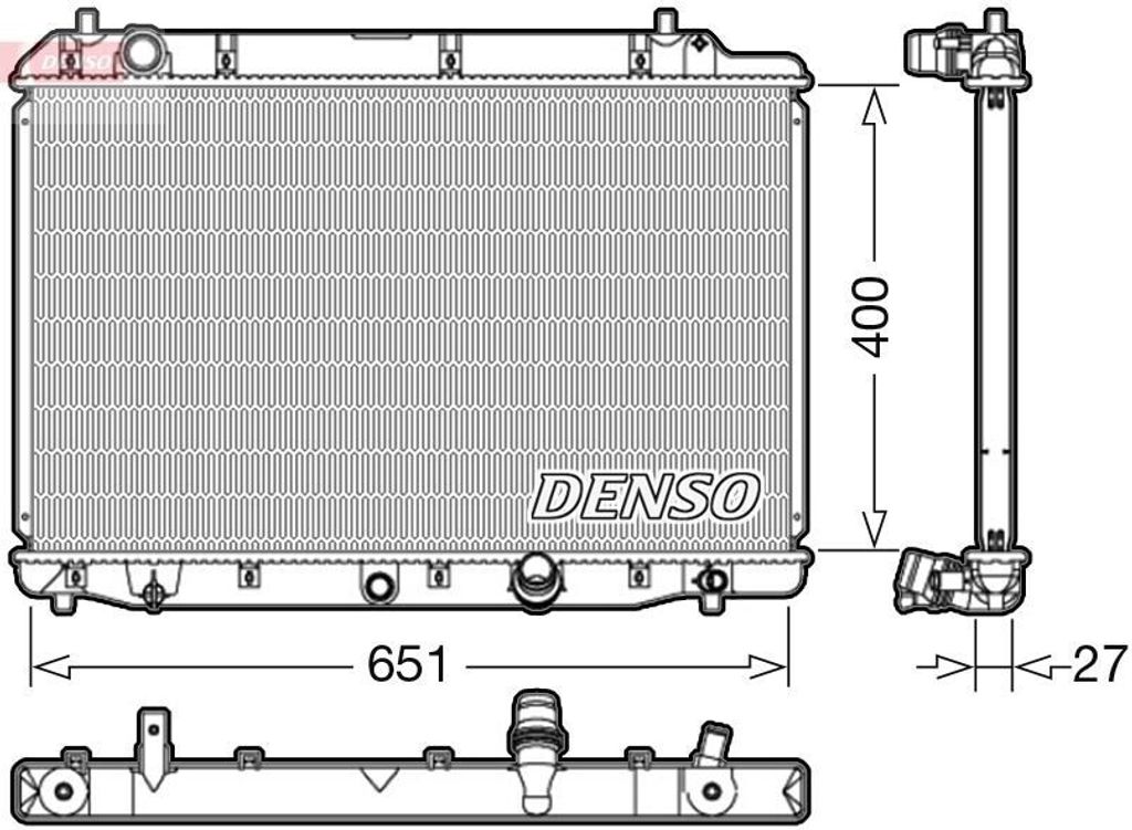DENSO DRM40036 Motorkühler OE 19010RMAE01 kompatibel mit CR-V, FR-V