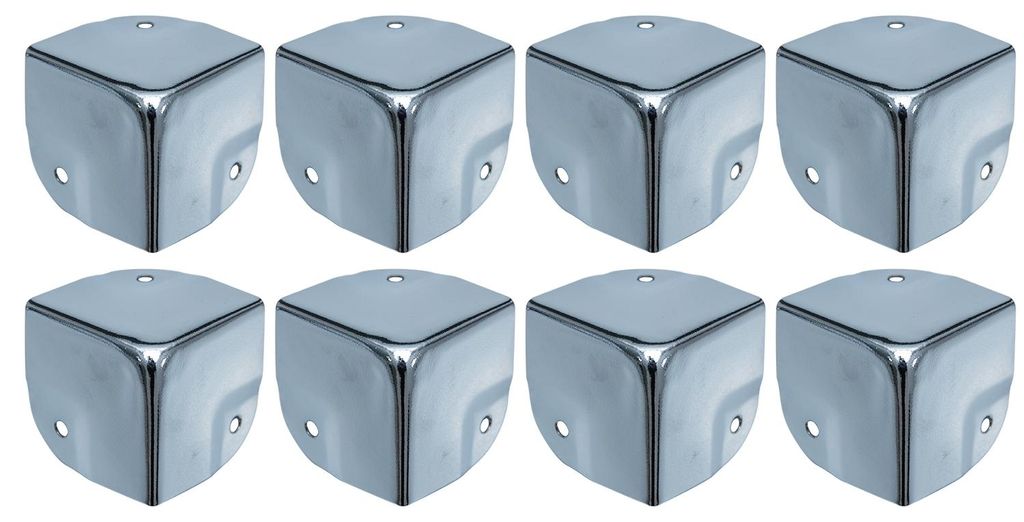 Eckenschutz für Koffer im 8er Set von HMF mit den Maßen 40 x 40 mm in Silber verzinkt