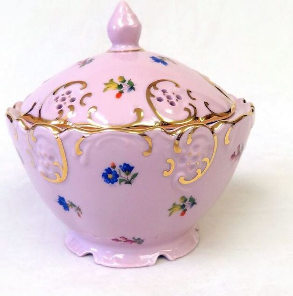 Leander Runde Dose 12,5 cm, rosa Porzellan