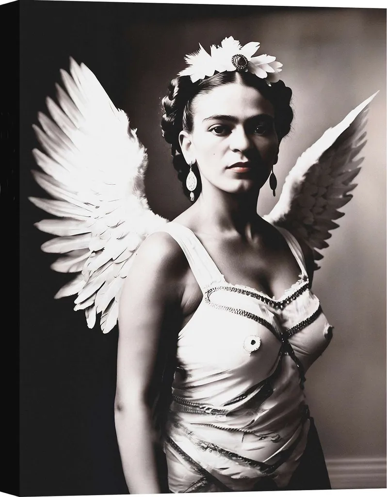Tableau toile Femme avec des ailes Free Frida 120x90 cm photo moderne