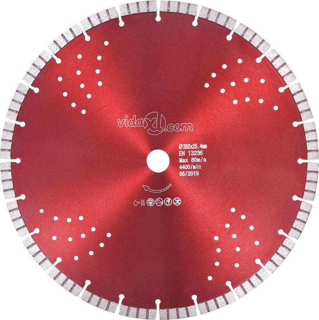 Eleganten-Stil Diamant-Trennscheibe mit Turbo und Löchern Stahl 350 mm DE68542