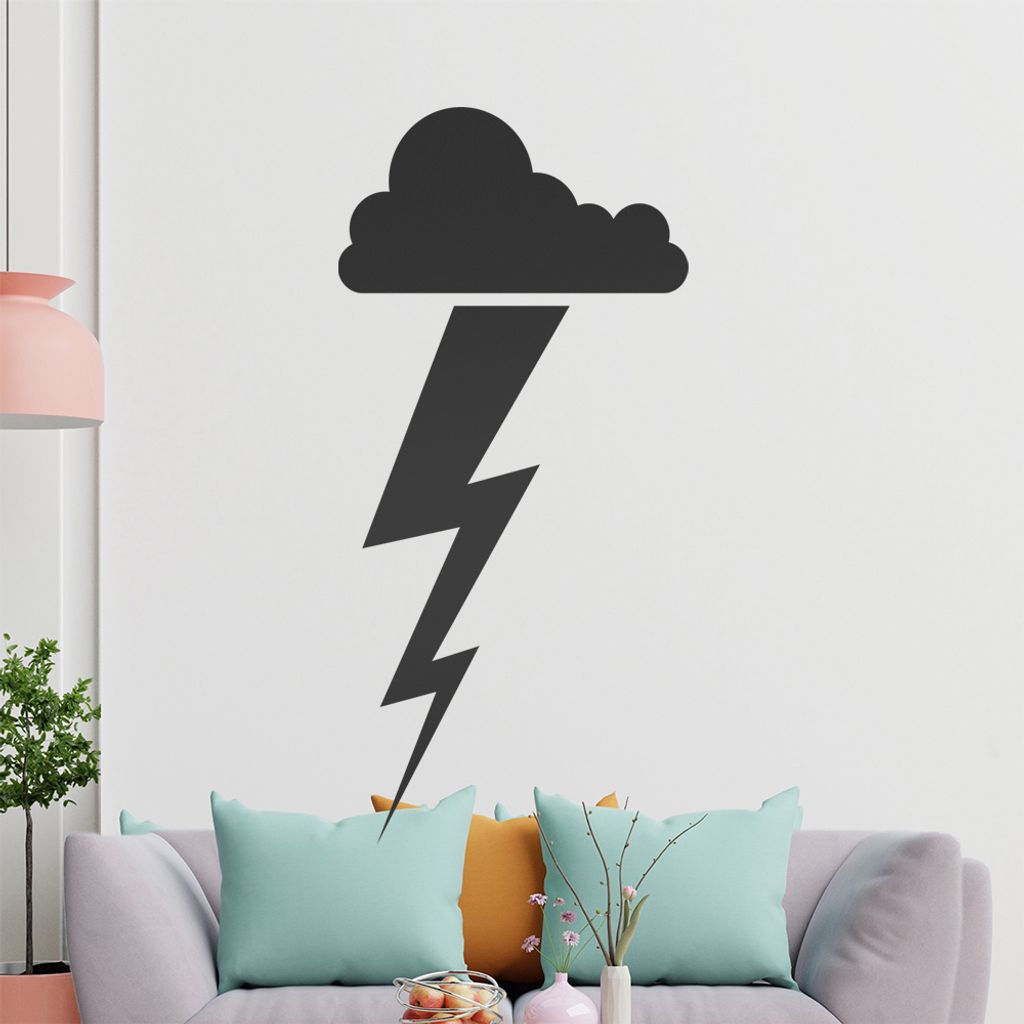 KIWISTAR Gewitter - Blitz Wolke Unwetter Schauer Donner Wandtattoo in 6 Größen - Wandaufkleber Wall Sticker - Dekoration, Küche, Wohnzimmer, Sch...