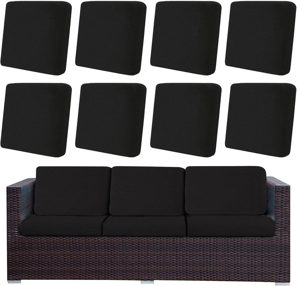 Outdoor Patio Sitzkissenbezug, Stretch Sofakissenbezüge Sofabezüge Abnehmbar Terrasse Gartenpolster Ersatzbezug für Rattan Ecksofa Terrassenmöb...