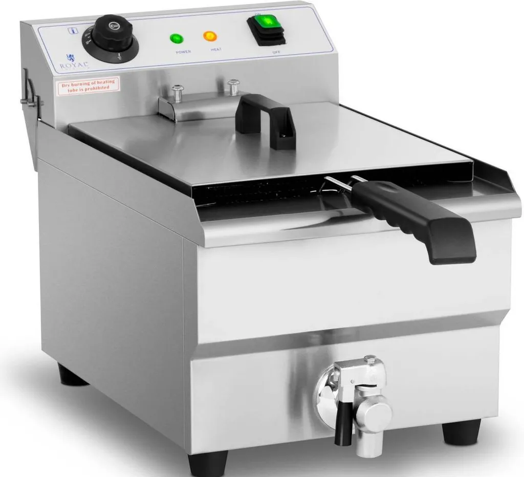 Friteuse électrique Royal Catering 13L 3200W avec robinet de vidange