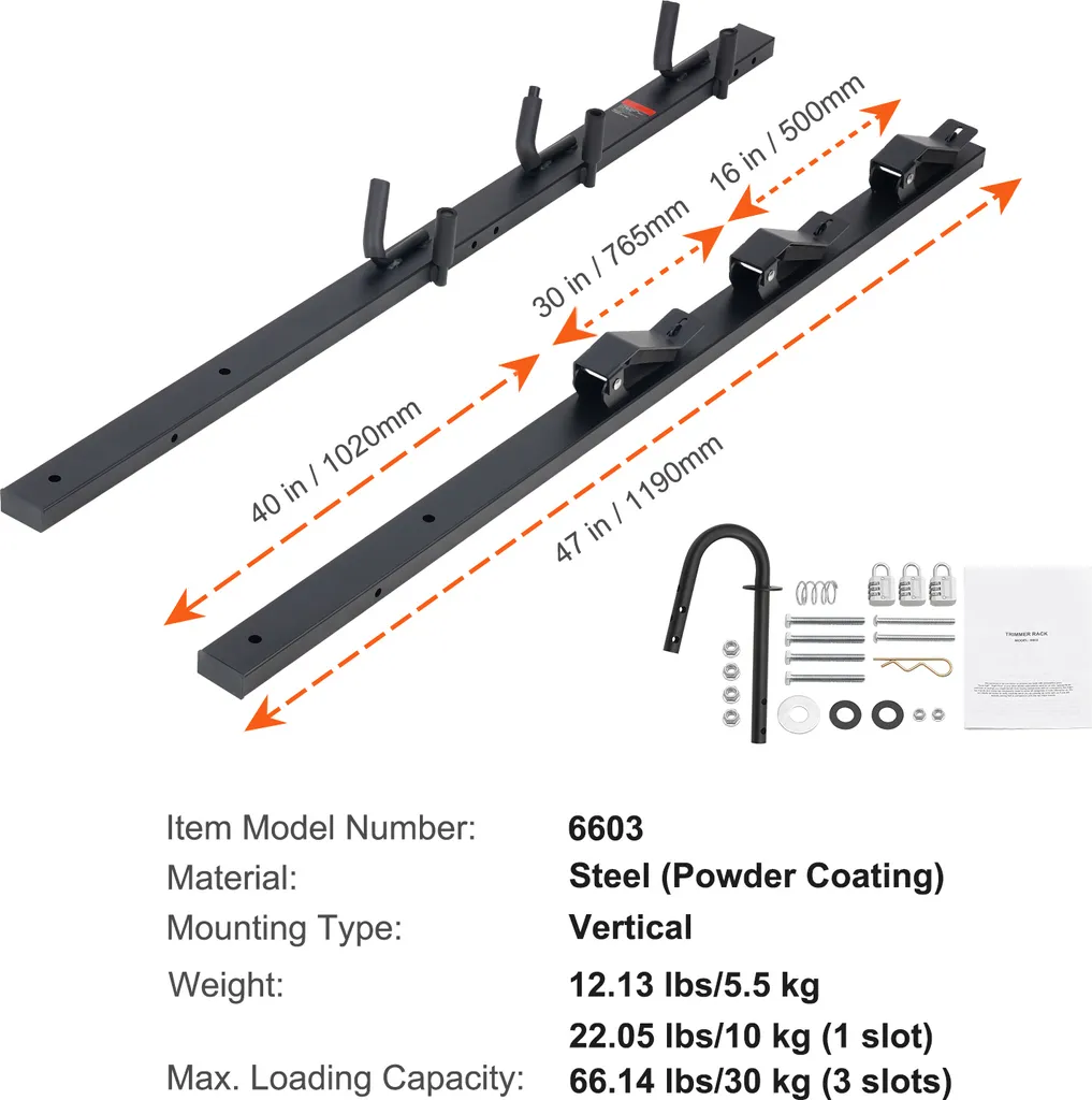 SucceBuy Support Coupe-Herbe pour Remorque Paysagère à 3 Compartiments - 7