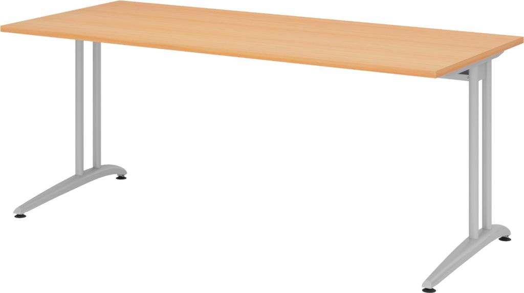 bümö Schreibtisch Serie-B - Nachbildung: Buche, Größe: 180 x 80 cm