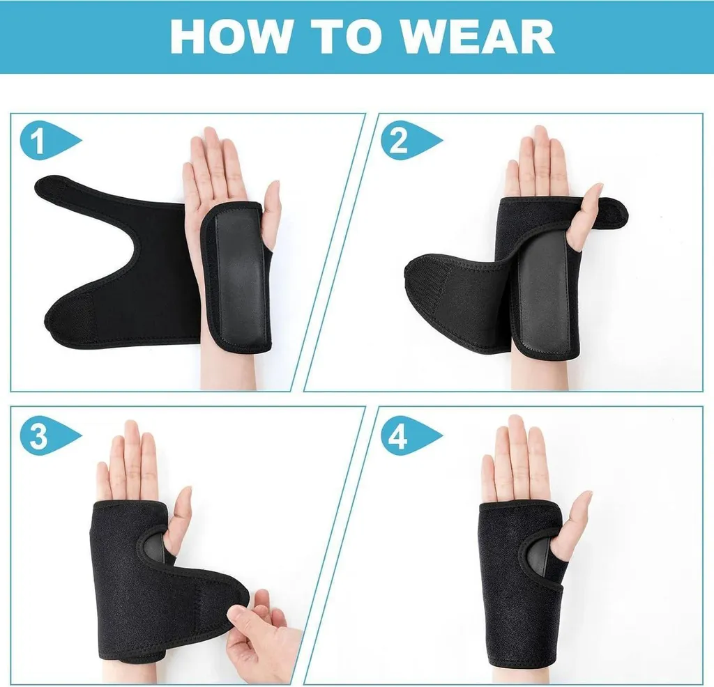Orthèse de Poignet Ergonomique ACWOO - Support de Compression Ajustable - 3