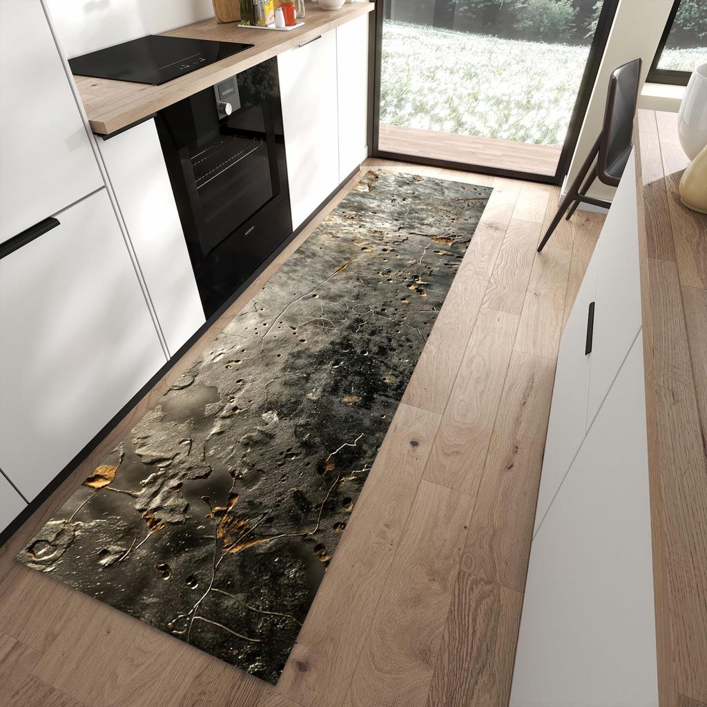 Küchenteppich 80x280cm rutschfest & abwischbar PVC Läufer - Abstrakte Oberfläche