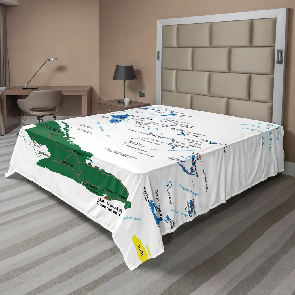 Drap supérieur doux et confortable motif archipel des Caraïbes 205 cm