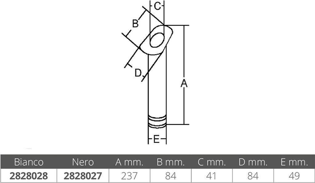 Nuova Rade Straight Rod Holder WHITE