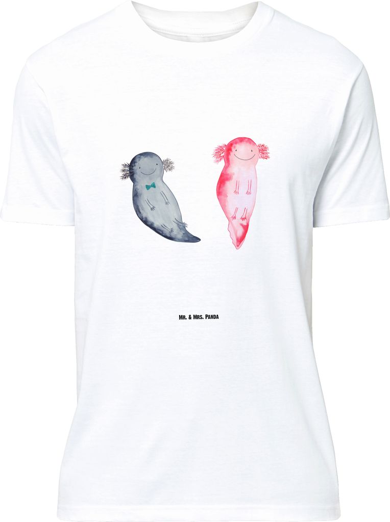 Mr. & Mrs. Panda Größe XL T-Shirt Axolotl Freundin - Weiß - Geschenk, Liebe, Valentinstag, Shirt, Tshirt, Lurch, mit Spruch