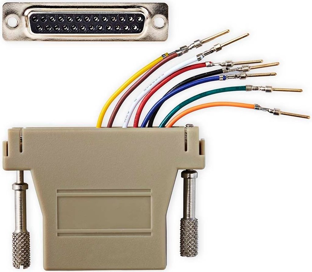 Nedis Serieller Adapter - Adapter - D-SUB 25-Pin-Buchse - RJ45 Buchse - Vernickelt - ABS - Elfenbein - Box