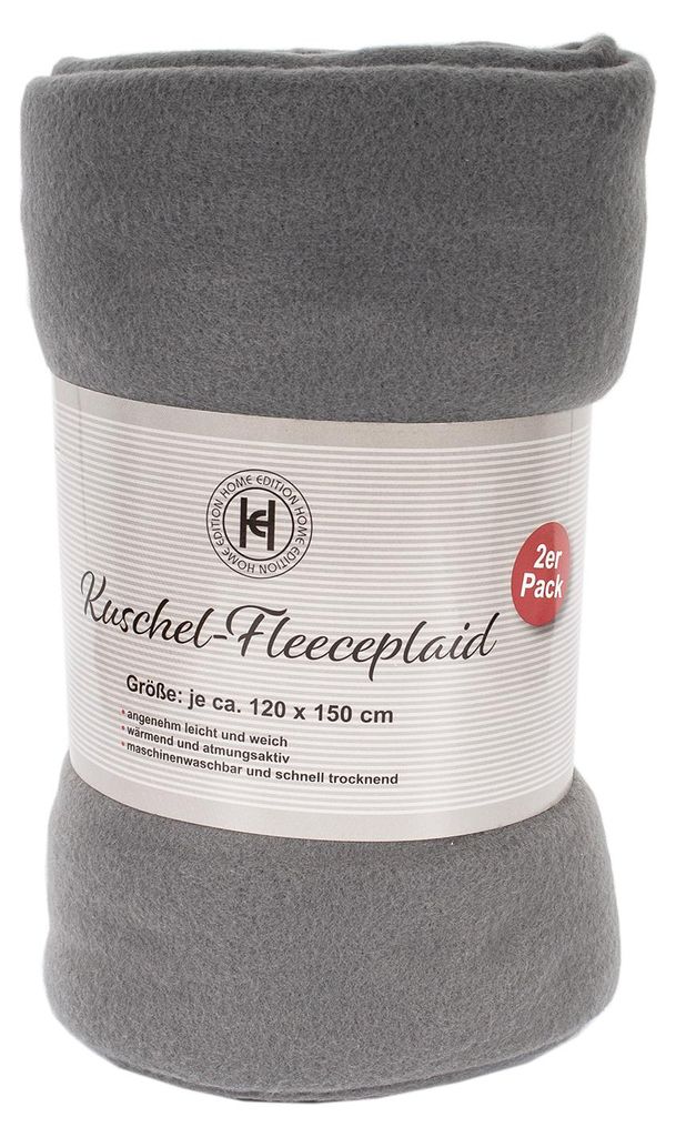 2er Fleece Wohndecke Kuscheldecke Wolldecke 120x150cm Produktbild 