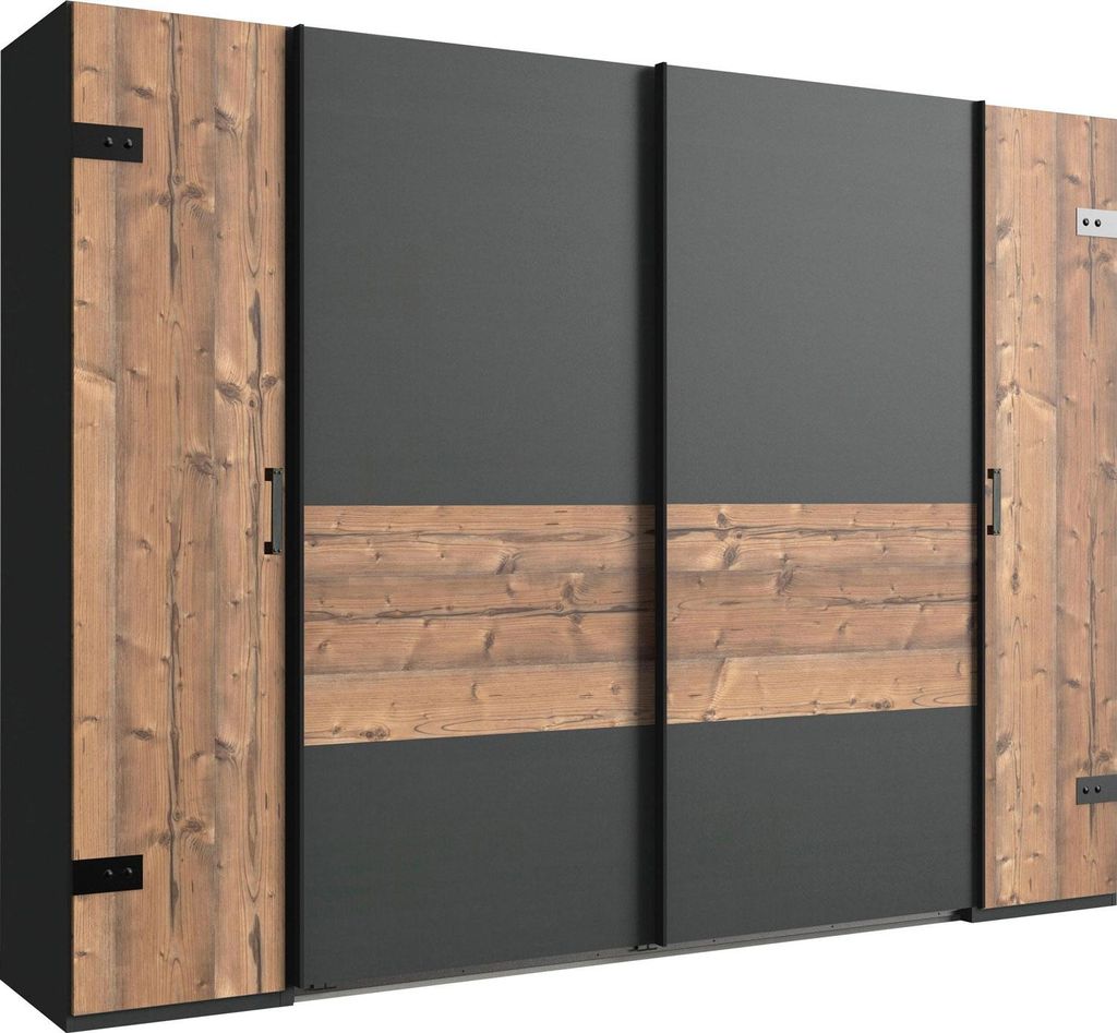 Wimex Stockholm Schwebetürenschrank Graphit/Silver Fir 270 Produktbild 