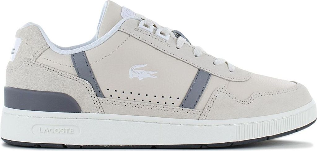 LACOSTE T-CLIP - Herren Sneakers Schuhe Leder Beige 747SMA00672B7 , Größe: EU 47 UK 12