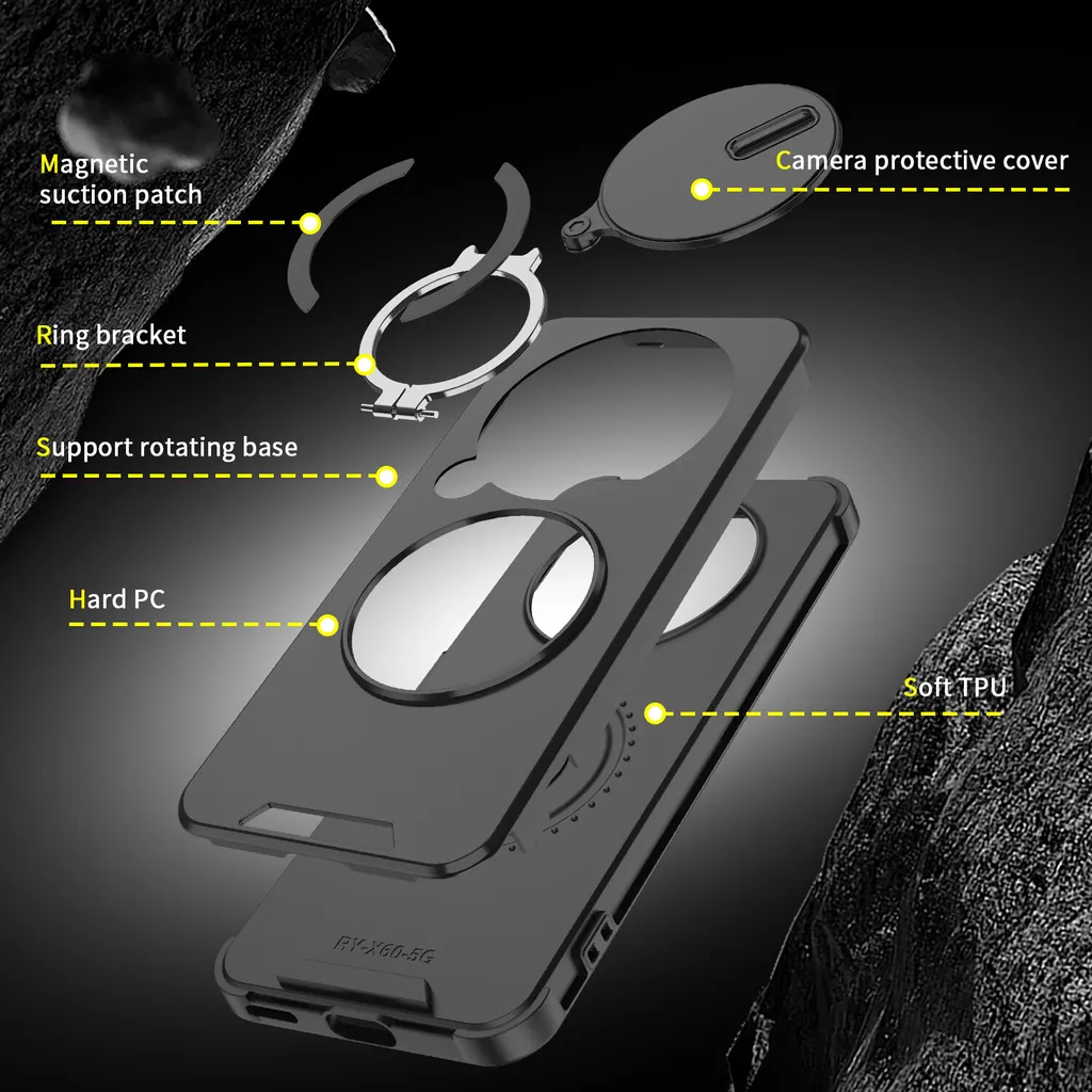 KZIOACSH Cover Compatibile con Motorola Edge 40,con Slot per Schede e Copertura per Lente