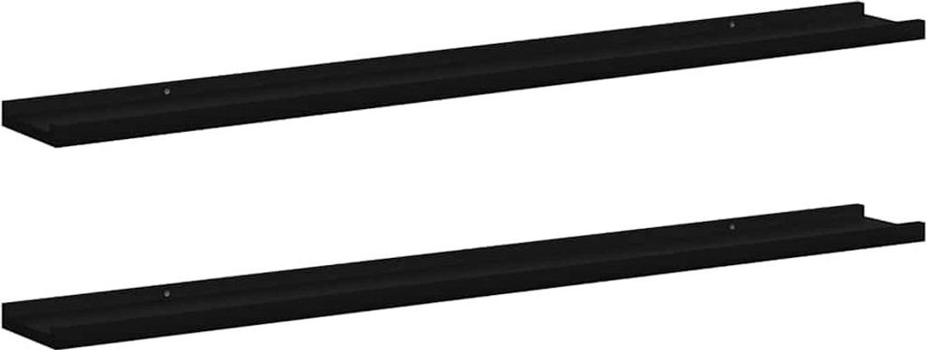 vidaXL Wandregale 2 Stk. Schwarz 100x9x3 cm