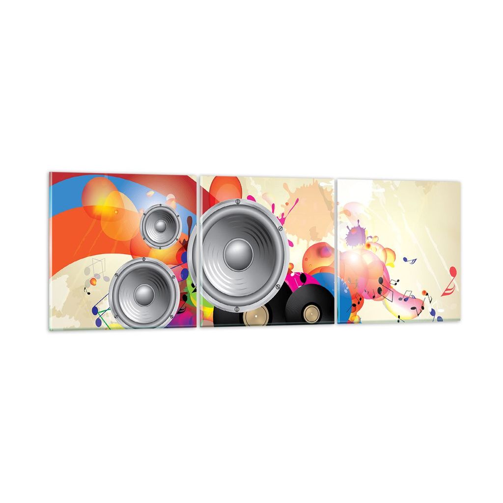 Bilder auf glas - Musik abstrakt Komposition Dekoration - 120x40cm - Glasbilder - Wandbilder - Kunstdruck - Wanddekoration aus Glas - Glas Bilder -...