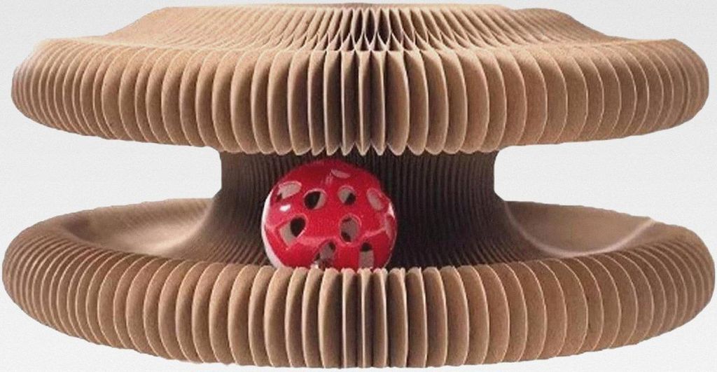 Accordeon Organ Cat Scratch Board Toy – Interaktives Pad mit Bell Ball | Zusammenklappbares Bereicherungsspiel für Katzen, Schaber aus langlebig...