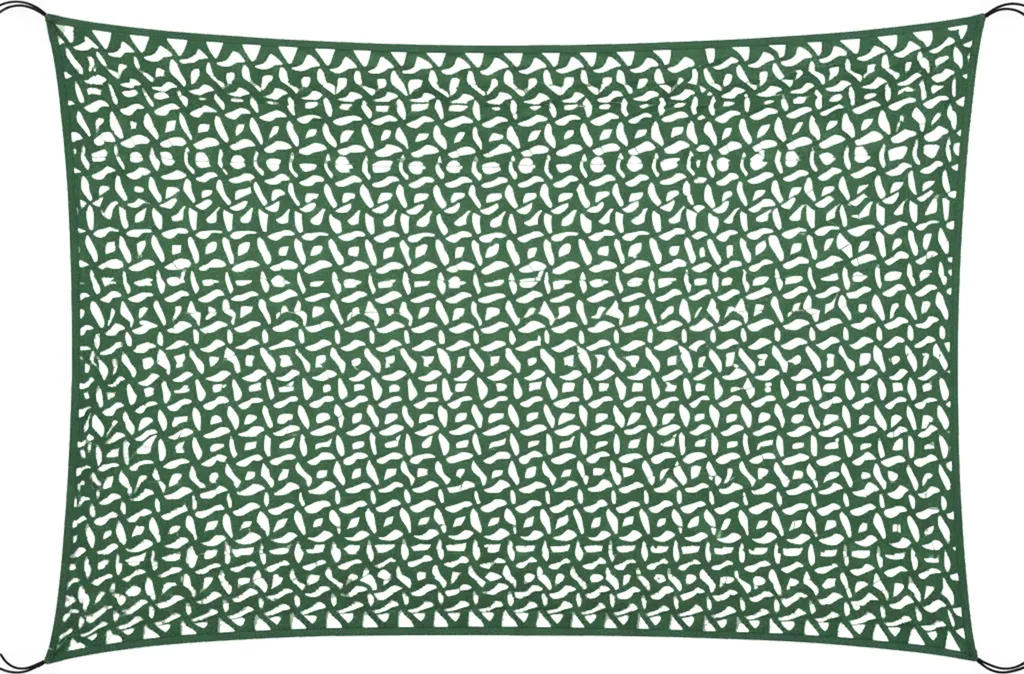 Voile d'ombrage réversible Camouflage Oviala Arcy 3x4m Vert Rectangulaire