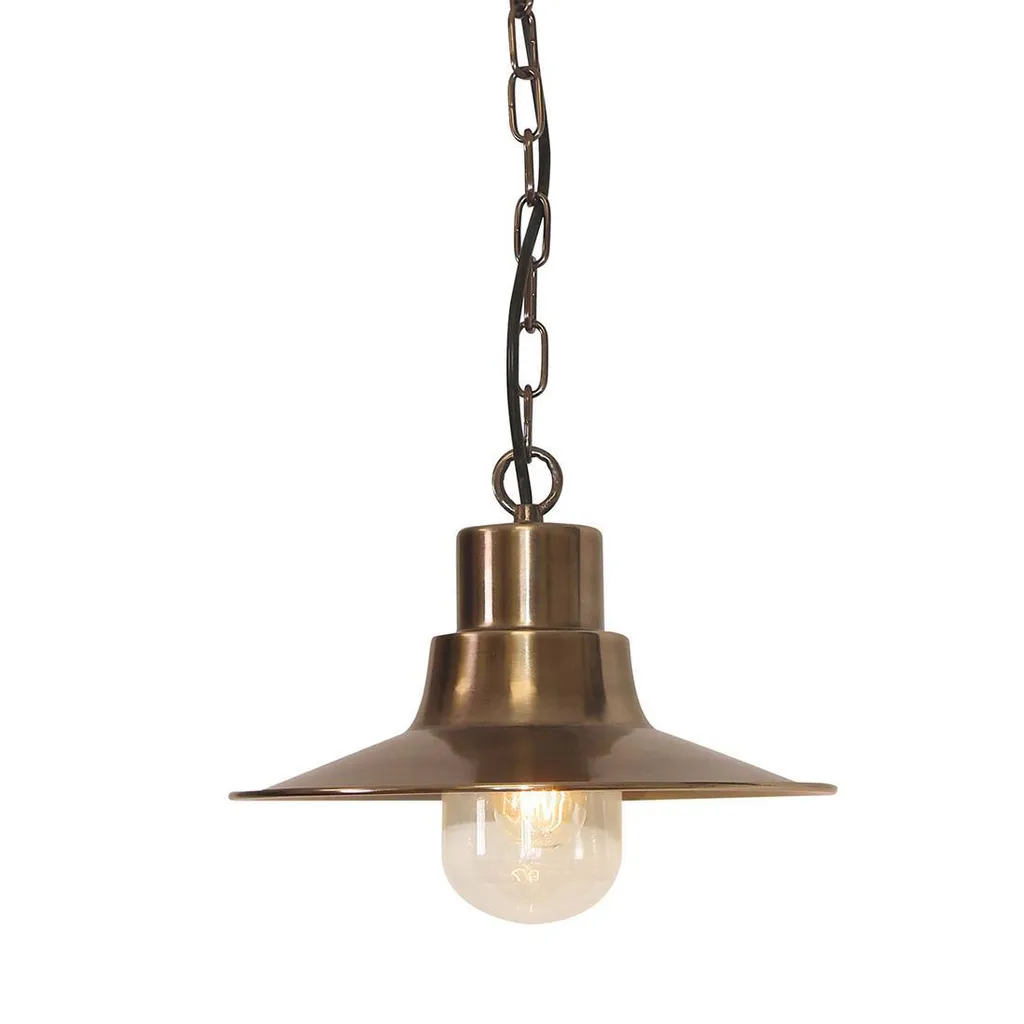 Luminaire de Terrasse Suspendu Sheldon Laiton Vieilli E27 Elstead