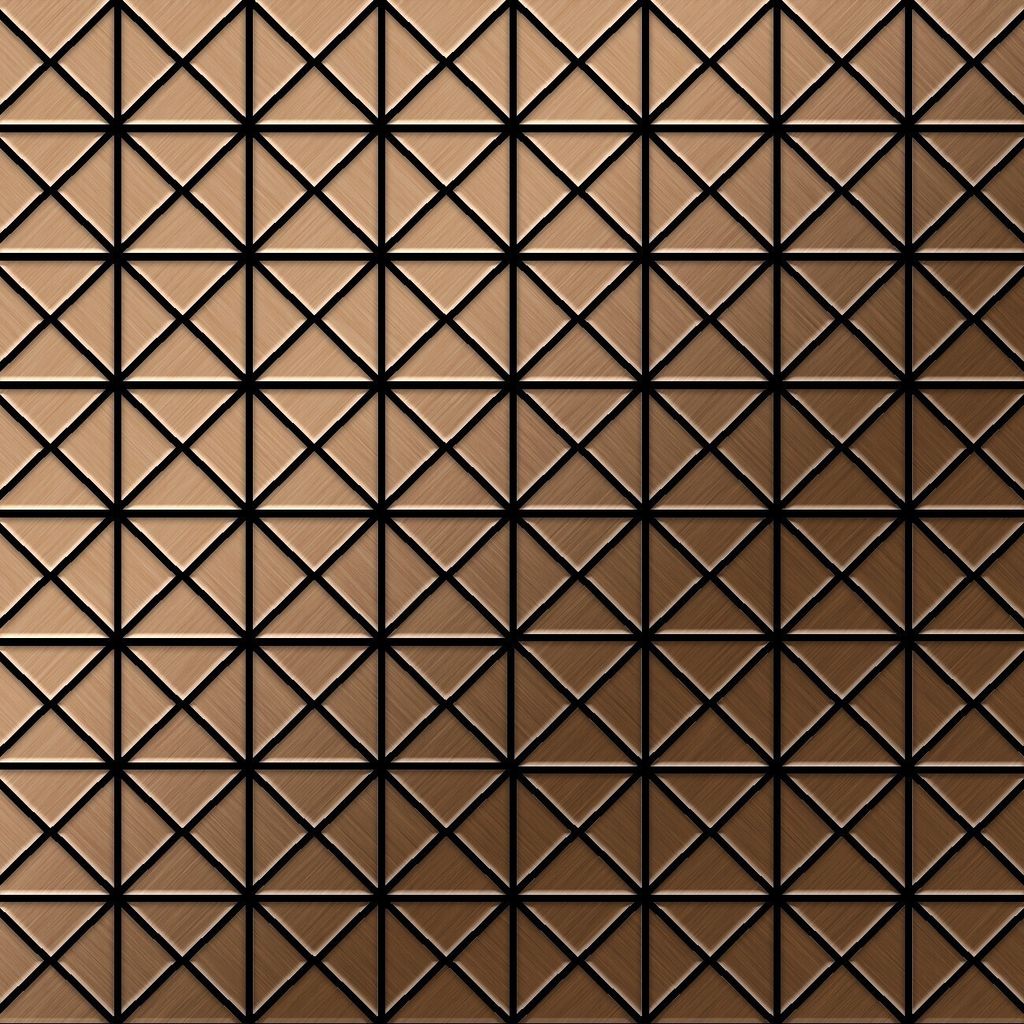 Mosaik Fliese massiv Metall Titan gebürstet kupfer 1,6mm stark Deco-Ti-AB
