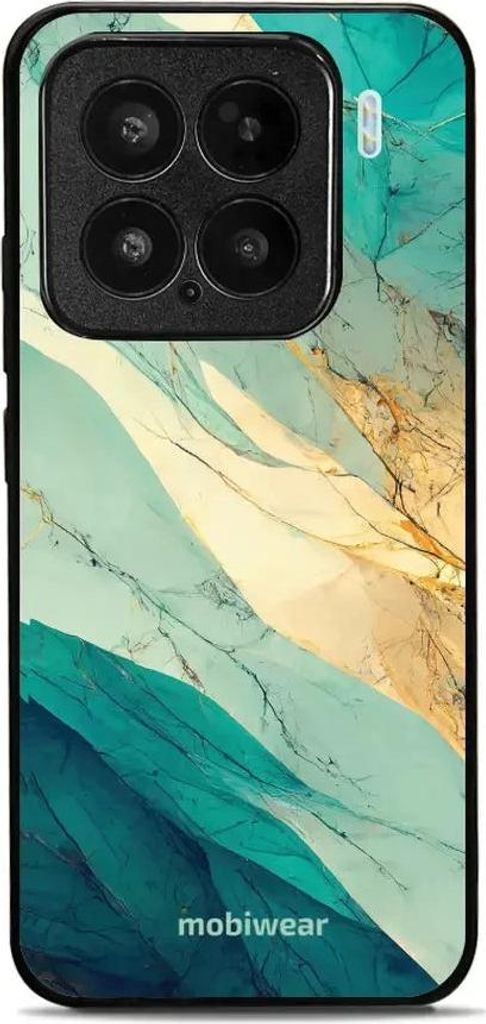 Handyhülle für Xiaomi 15, Mobiwear Glossy Case, Türkis-Marmor