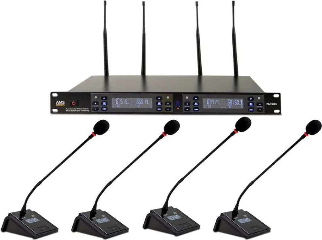 AMS MU 504 MM 204 UHF - 180 Canaux Synchronisation IR 4 Microphones
