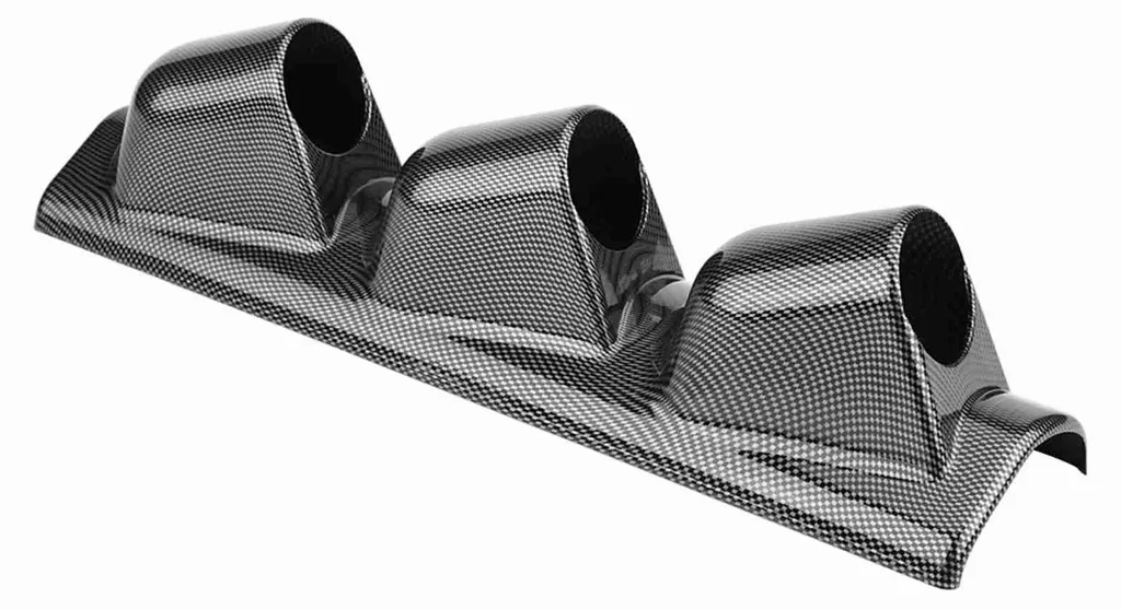 Support de Jauge 52mm à 3 Trous en ABS Noir pour Pilier de Voiture Sport