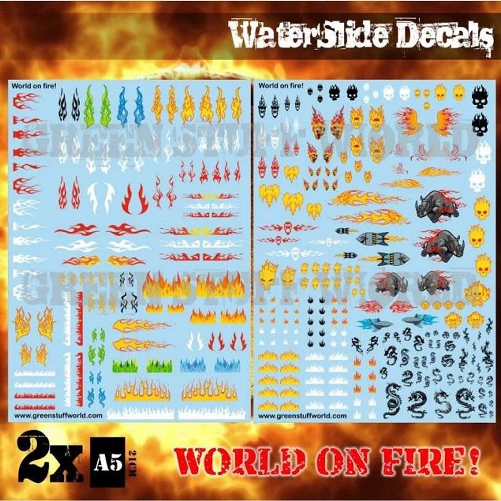 Green Stuff World GSW2041 - Waterslide Decals - World On Fire - Neu