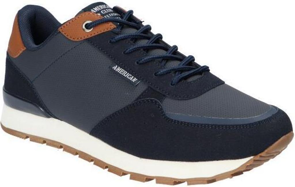 AMERICAN CLUB, FH73, Herren-Sportschuhe, intelligente MEMORY FOAM SYSTEM-Innensohle, leichte, solide, Casual-Schuhe, Sneakers, Schnürung, Marine 44