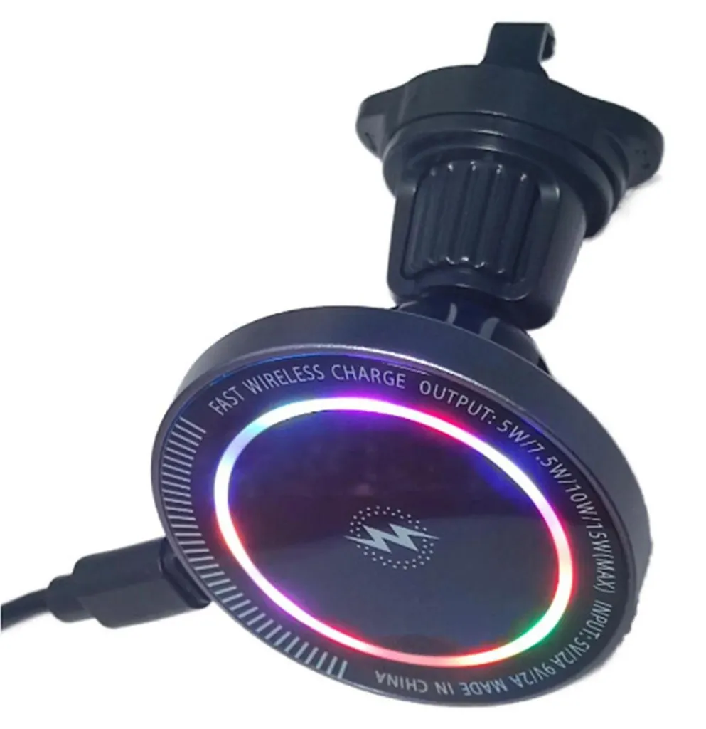 Support Voiture pour GPS et Recharge Sans Fil 15W - USB-C Magnétique