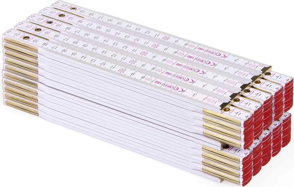 Metrie | PF-10 skládací metr, bílý, 2 m | 10 ks Obrázek produktu 