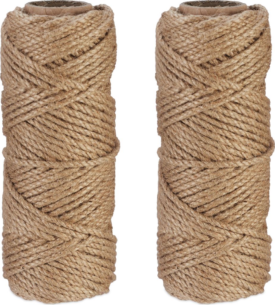 relaxdays Juteschnur 4 mm x 45 m 2er Set