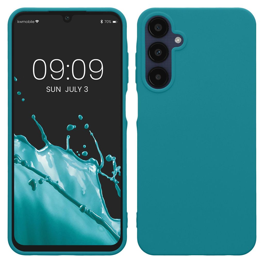 kwmobile Handyhülle für Samsung Galaxy A25 Hülle - TPU Case - Kabelloses Laden - Schutzhülle Cover in Petrol matt
