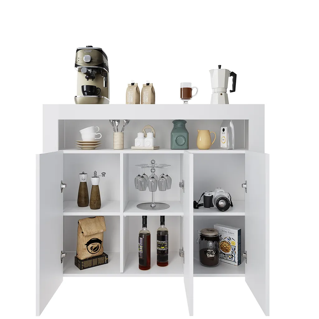 Commode de Rangement Blanche LED pour Gagner de l'Espace en Cuisine - 8