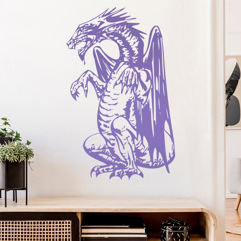 Drachen Wandtattoo in 6 Größen - Wandaufkleber Wall Sticker - Dekoration, Küche, Wohnzimmer, Schlafzimmer, Badezimmer