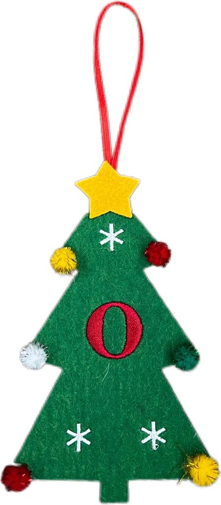 Weihnachtsbaum-Anhänger-Ornament mit Schlüsselband, 26 Buchstaben-Design, Filzstoff, Weihnachtsdekoration zum Aufhängen am Weihnachtsbaum