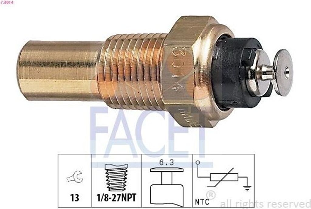 FACET 7.3014 Kühlmitteltemperatursensor für OPEL ANTARA für CHEVROLET NUBIRA Kombi für SAAB 900 I Combi Coupe für DAEWOO Matiz Schrägheck (M1...