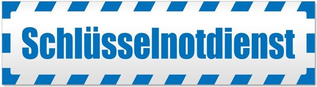 Kiwistar Schlüsselnotdienst gestreift Magnetschild Schild magnetisch - 45cm Blau - Magnetfolie für Auto PKW Kfz