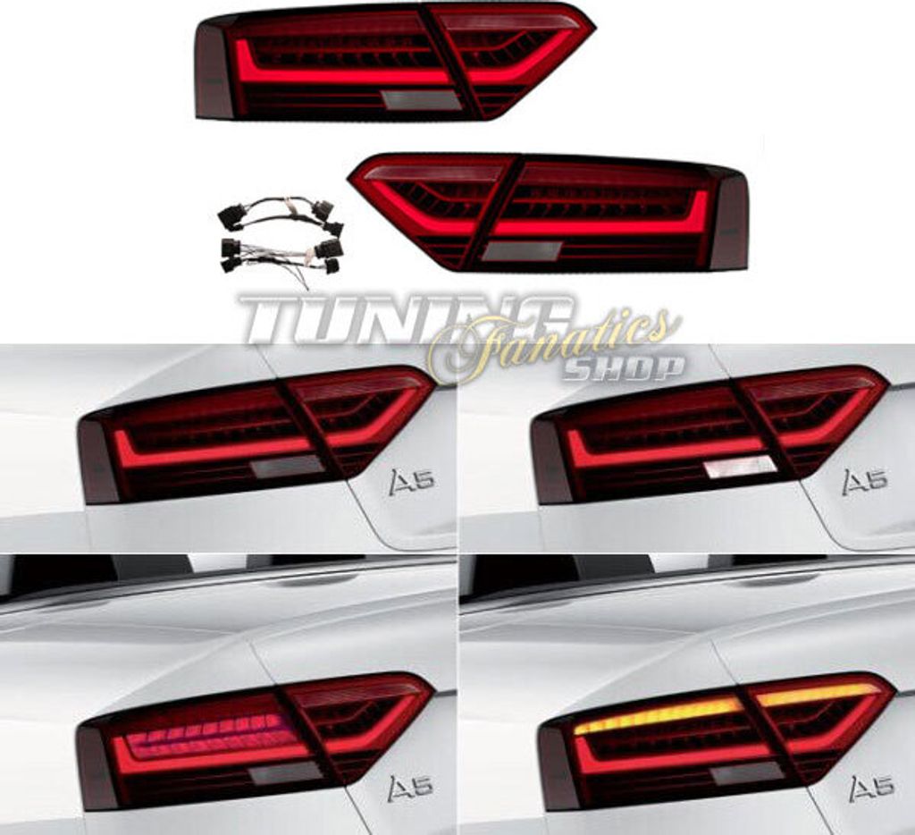 Original LED Facelift Rückleuchten + Adapter Kabelbaum für Audi A5 S5 8T 8F